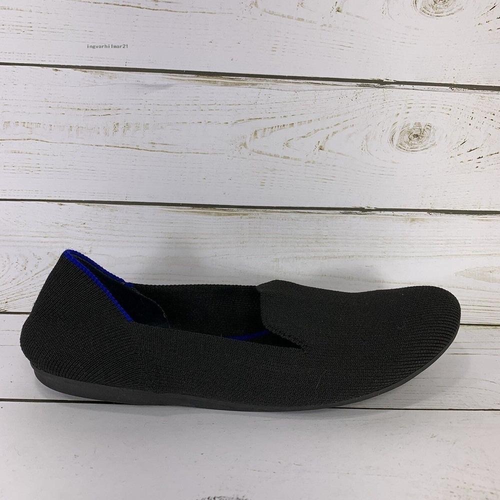 Rothy's The Loafer Ballet Flats Womens Size 6 Black Slip In Comfort Shoes